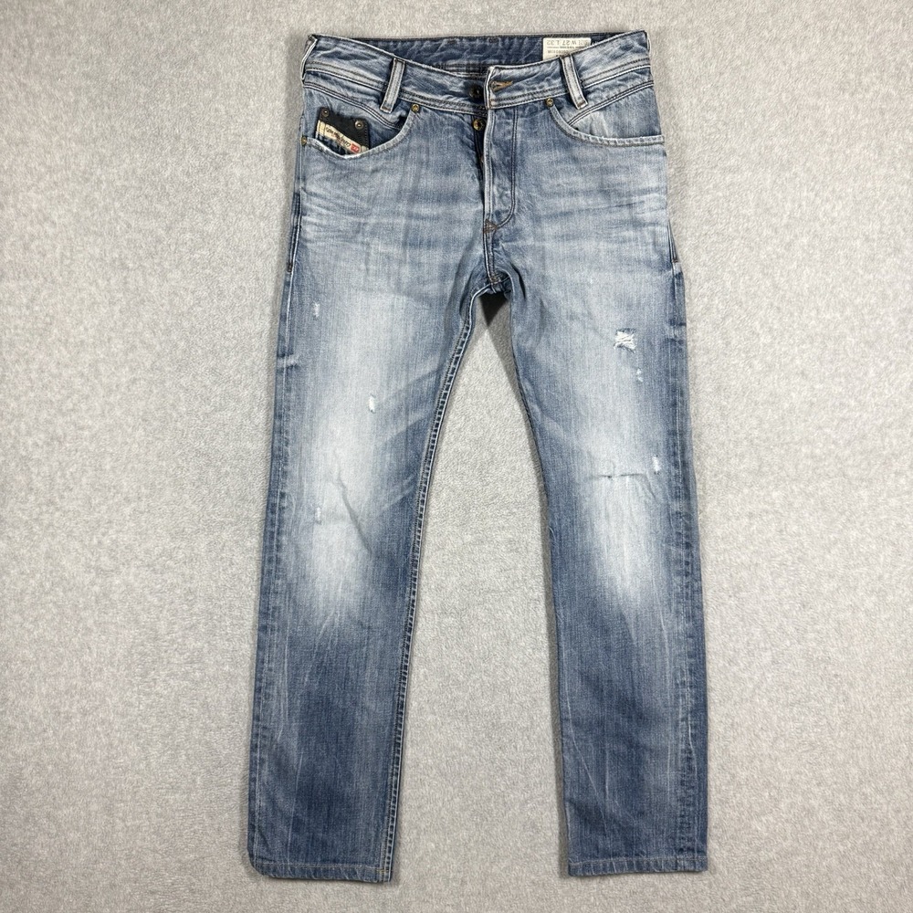 Diesel Iakop Jeans Men 27x30 Light Regular Slim Tapered Distressed Whiskered